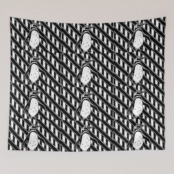 Item preview, Penguin & Stripes Linocut designed and sold by AmyHuntPhotos.