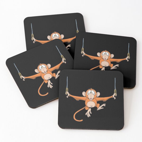 Item preview, Monkey doing gymnastics rings designed and sold by Monkey Ful.