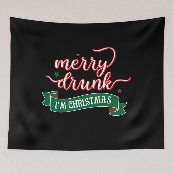 Item preview, Merry Drunk Christmas Funny Saying Gift designed and sold by teeseeds.
