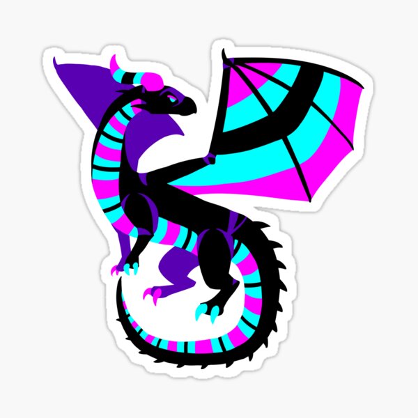 Neon Dragon Stickers Redbubble - roblox dragon decals