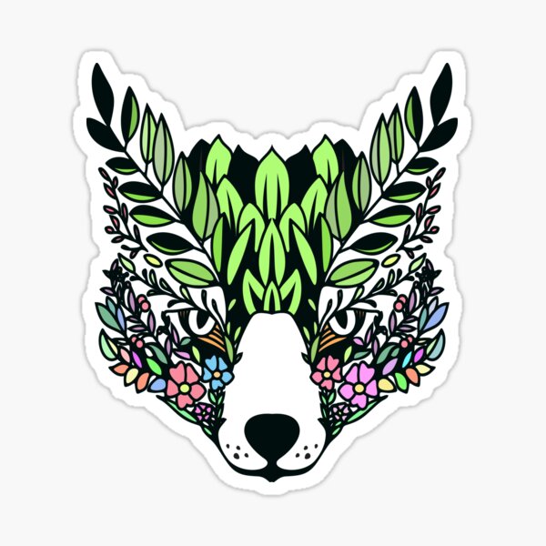 Floral Fox Sticker