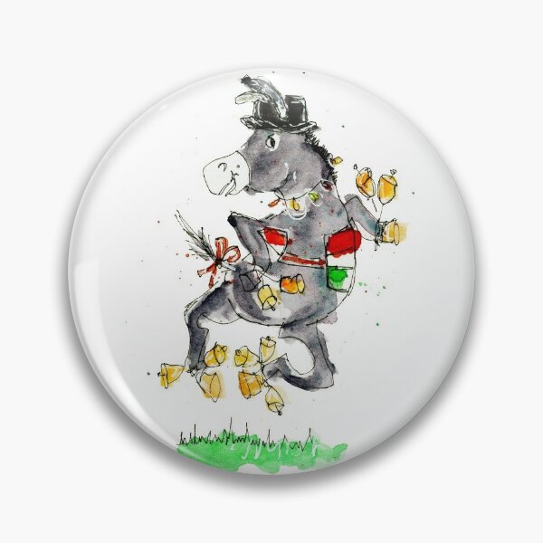 Dominick the Italian Christmas Donkey illustration Pin for Sale by  Katharine Harper