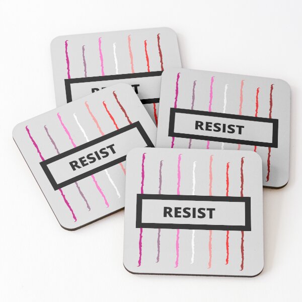 Artikelvorschau, RESIST - Lesbian Pride Flag - Grau entworfen und verkauft von thesassypanda.