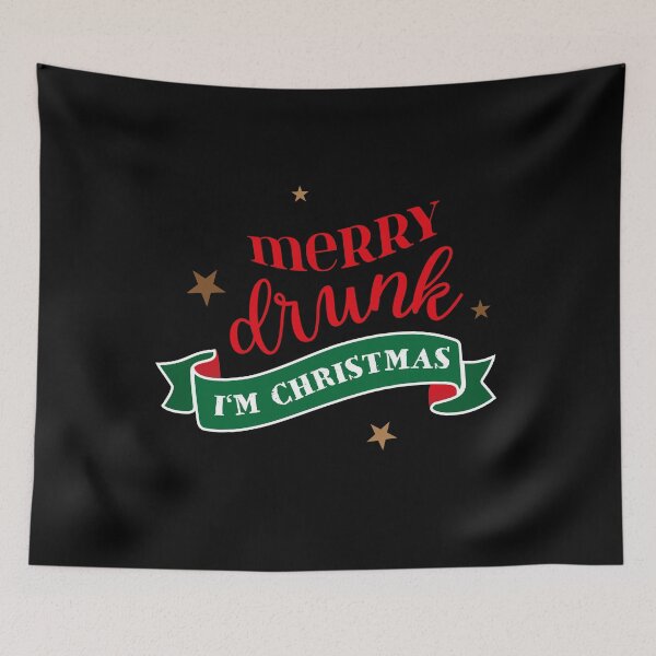 Item preview, Merry Drunk Christmas Funny Saying Gift designed and sold by teeseeds.