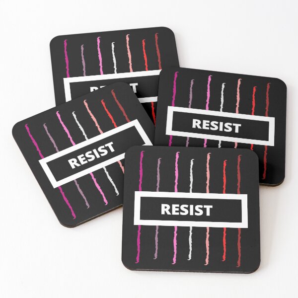 Artikelvorschau, RESIST - Lesbian Pride Flag - Schwarz entworfen und verkauft von thesassypanda.