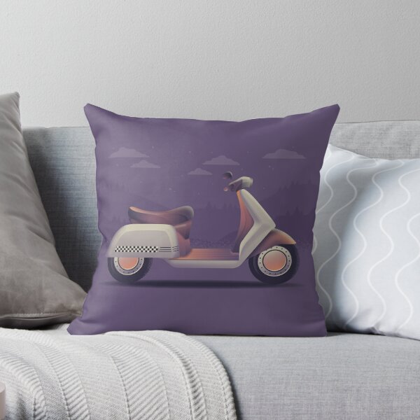 Scooter - Purple Throw Pillow