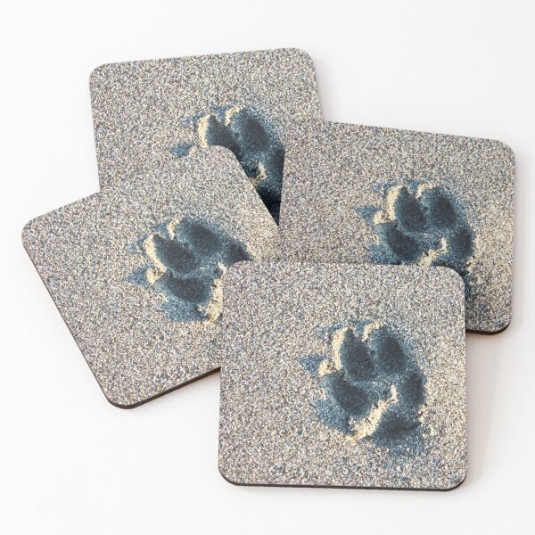 Item preview, dog paw foot print on sandy beach designed and sold by alessiapenny.