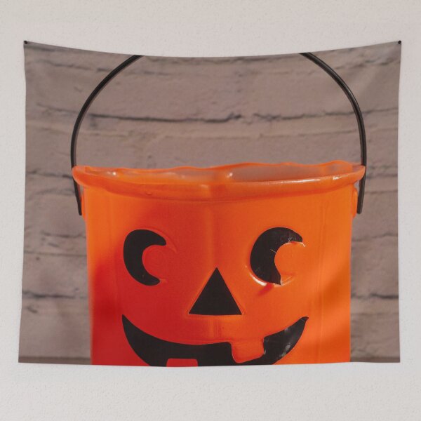 Item preview, Carved pumpkin shaped candy basket designed and sold by brambillasimone.