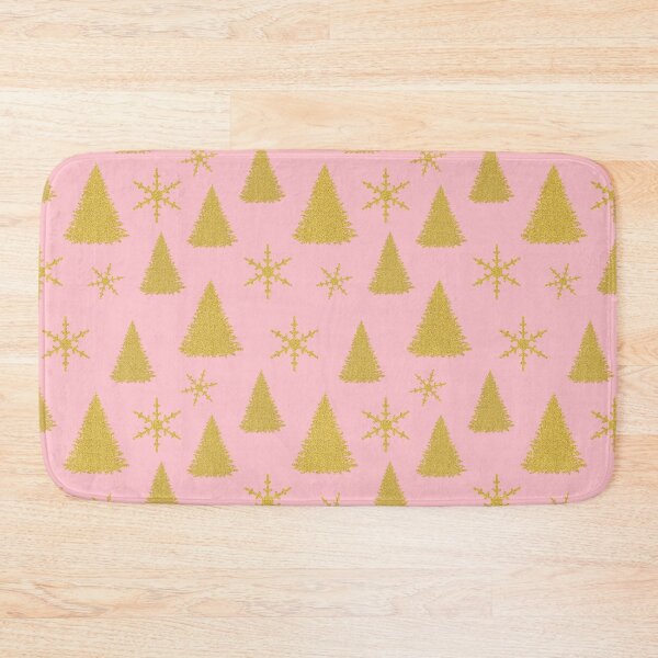 Item preview, Pink and Gold Christmas Trees and Snowflakes designed and sold by Julie Erin Designs.
