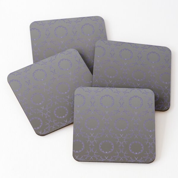 Item preview, Violet circular brocade pattern on a gradient taupe background  designed and sold by PetaJaneHome.