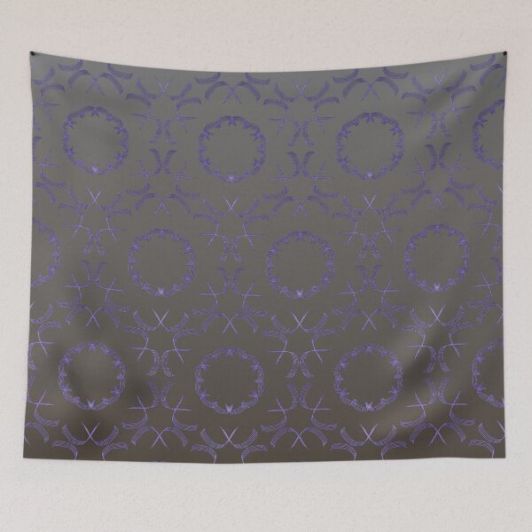 Item preview, Violet circular brocade pattern on a gradient taupe background  designed and sold by PetaJaneHome.