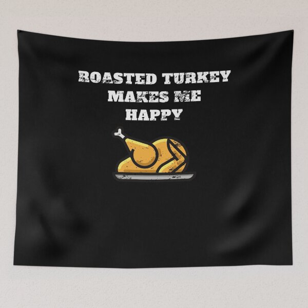 Item preview, Thanksgiving dinner roasted turkey makes me happy Retro Vintage designed and sold by Jeangel97.