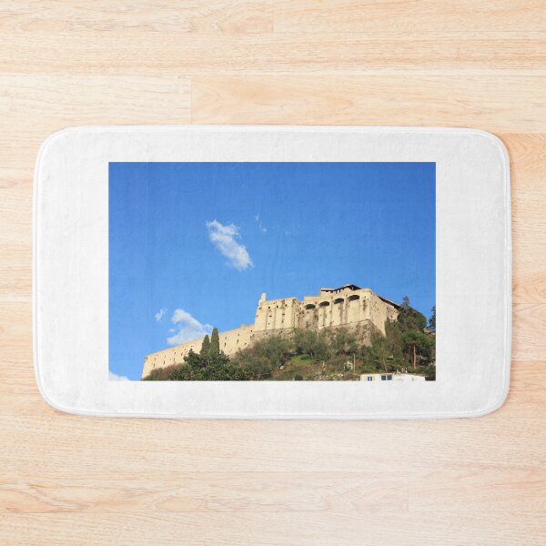 Item preview, view from below towards the massese hill of the malaspina castle in the apuan alps in tuscany designed and sold by alessiapenny.