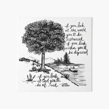 Be At Rest, Quote by Corrie Ten Boom Art Board Print