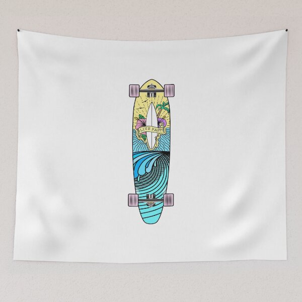 Item preview, Longboard Skateboard Live Fast designed and sold by Fangpunk.