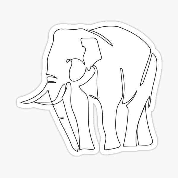 Artikelvorschau, Minimalistischer einzeiliger zeichnender Elefant entworfen und verkauft von CamilleIllus.