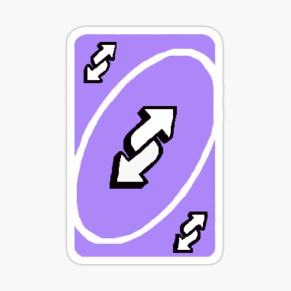 Purple Uno Reverse Card Sticker for Sale by rhd18