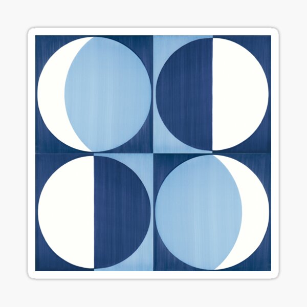 Aperçu de l'œuvre Blu Ponti Tiles Pattern Print créée et vendue par MCMXCV-PROJECT.