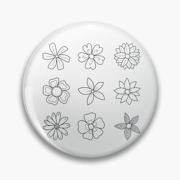 Item preview, Bib Flowers Line Flowers and Stems x9 Hand Drawn designed and sold by CottoVerdi.