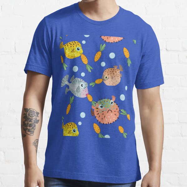 Pufferfish Meme Eating A Carrot Funny Fish Shirt - TeeUni