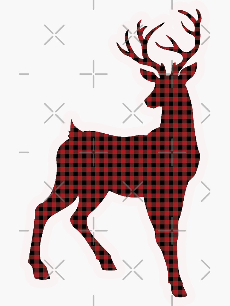 "Deer Hunting Sticker Flannel Outdoors Hunting" Sticker by