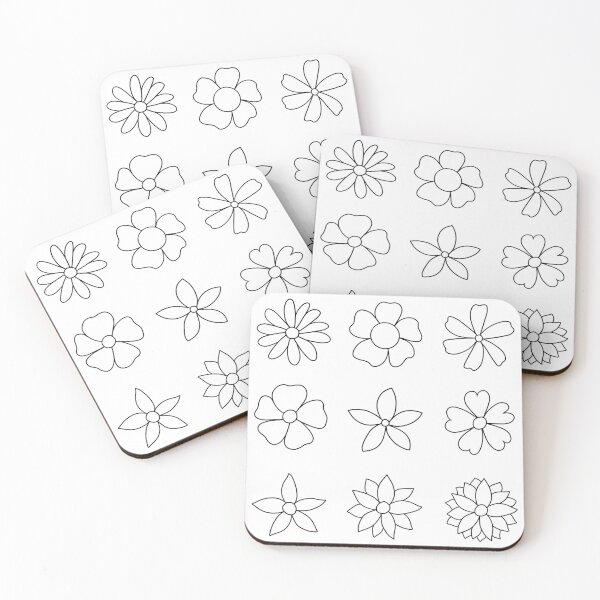Item preview, Bib Flowers Line Flowers and Stems x9 Hand Drawn designed and sold by CottoVerdi.