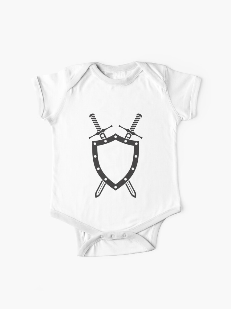 Shield Swords Tattoo Design Black Baby One Piece By Jennyzhang Redbubble