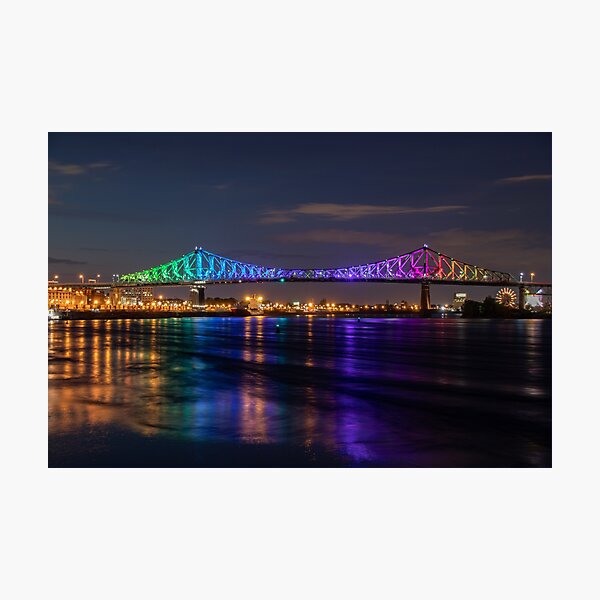 Montreal Jacques Cartier Bridge Lit Up Photographic Print