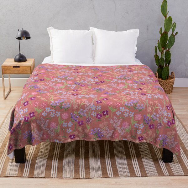 Imaginary Garden in Rose by Tea with Xanthe Throw Blanket