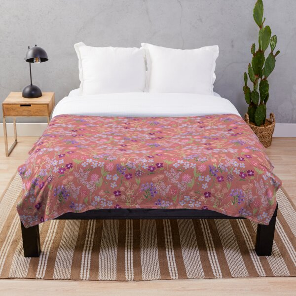 Imaginary Garden in Rose by Tea with Xanthe Throw Blanket
