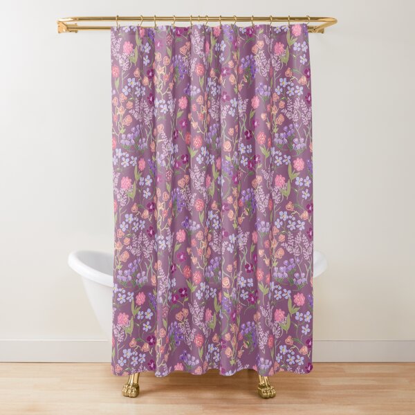 Imaginary Garden in Hyssop by Tea with Xanthe Shower Curtain