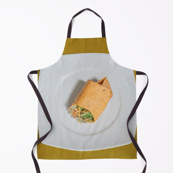 Item preview, Vegetarian wrap served on a white plate resting on a mustard-colored table runner designed and sold by brambillasimone.
