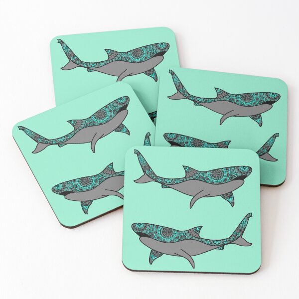 Item preview, Turquoise Patterned Great White designed and sold by Scuba-Div3r.
