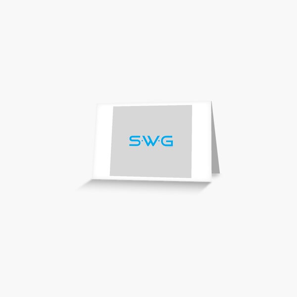 "SWG" (Single White Glove) blue logo. Greeting Card