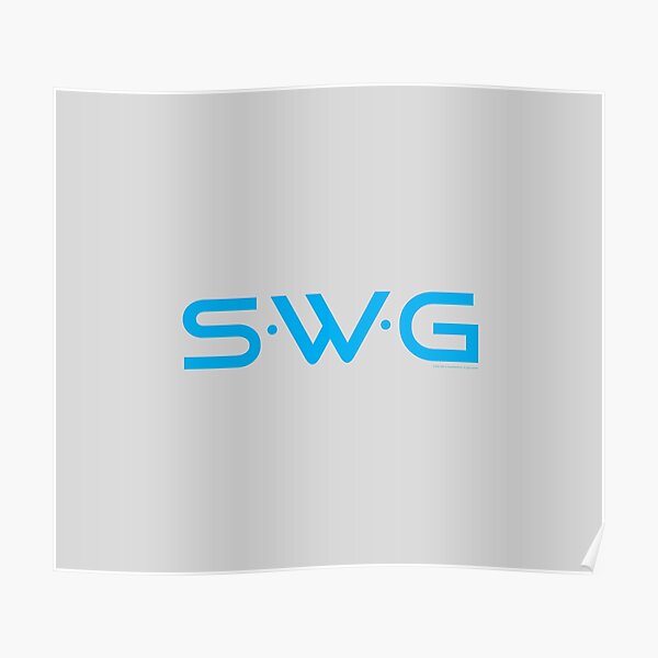 "SWG" (Single White Glove) blue logo. Poster