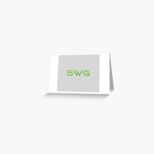 "SWG" (Single White Glove) green logo. Greeting Card
