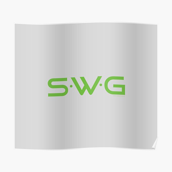 "SWG" (Single White Glove) green logo. Poster