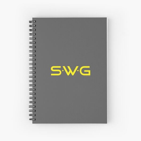 "SWG" (Single White Glove) yellow logo. Spiral Notebook