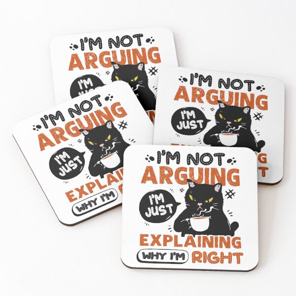 Item preview, Im Not Arguing Im Just Explanining, Funny Black Cat designed and sold by printify.