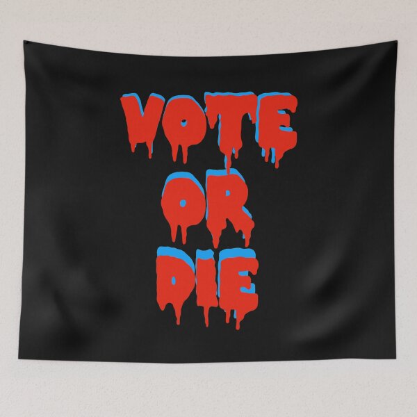 Item preview, Vote Or Die Red/Blue Blood Drip  designed and sold by DesignsofNote.