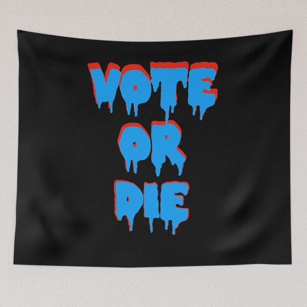 Item preview, Vote Or Die Blue/Red Blood Drip  designed and sold by DesignsofNote.