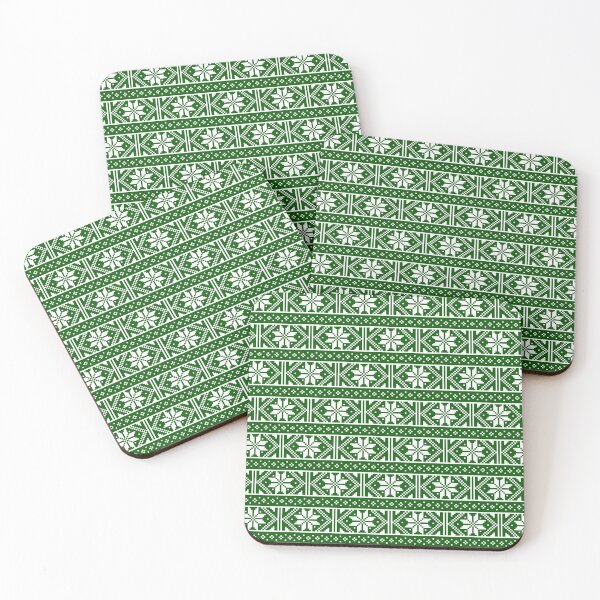 Item preview, Fair Isles in White on Green designed and sold by Darcy777.