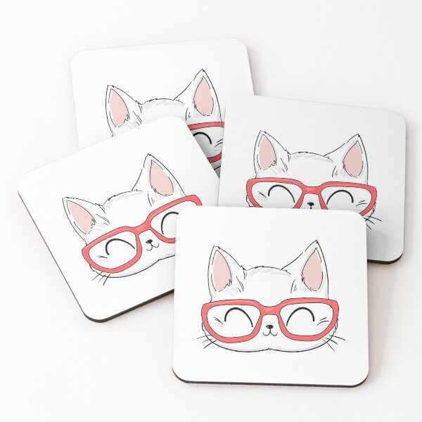 Item preview, cute cat with glasses designed and sold by dogan ksa.