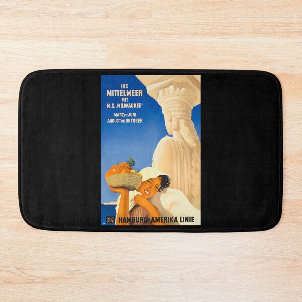 Item preview, Ins Mittelmeer retro poster designed and sold by CorasPosters.