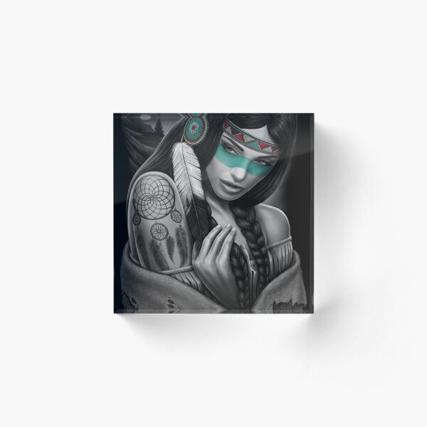 Beautiful native American Acrylic Block