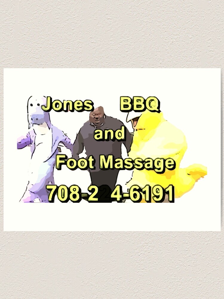 "Jones BBQ and Foot Massage" Art Print for Sale by jacobey546 Redbubble