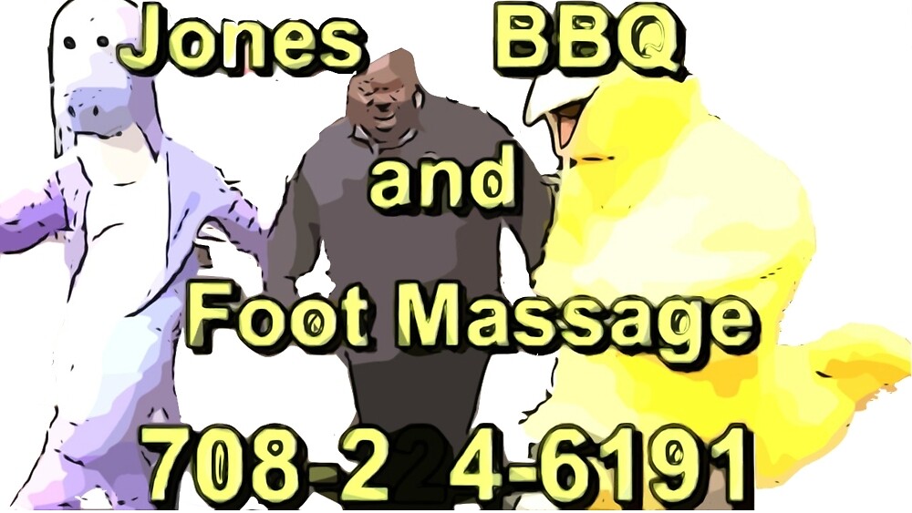 "Jones BBQ and Foot Massage" by jacobey546 Redbubble