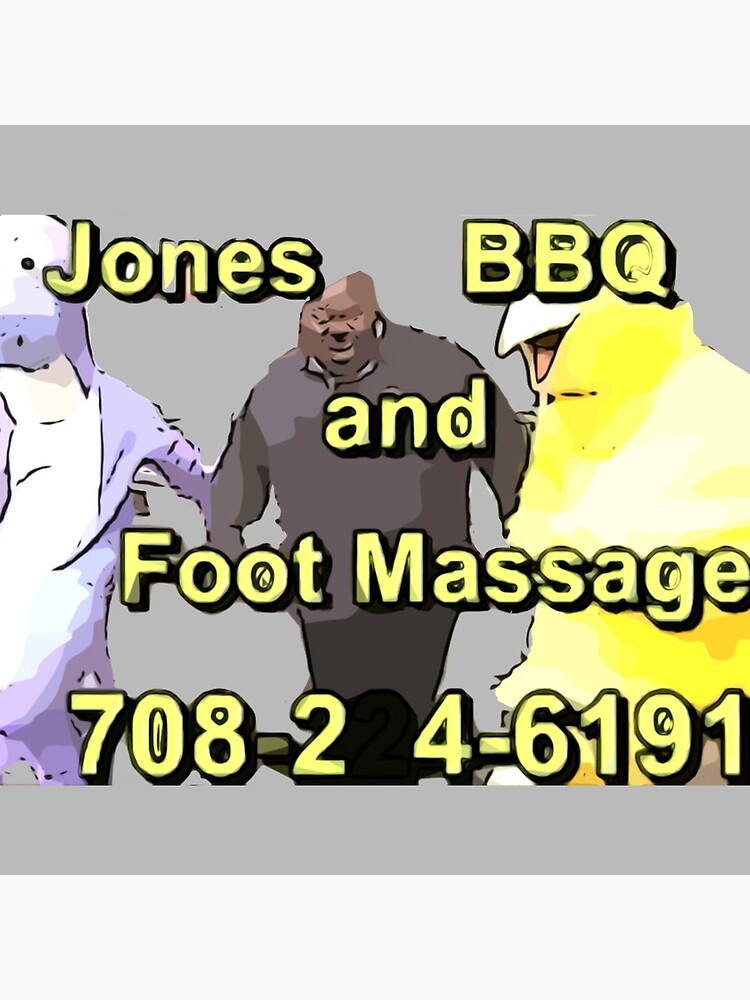 "Jones BBQ and Foot Massage" Throw Pillow for Sale by jacobey546 Redbubble