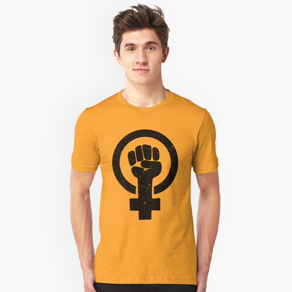 Puño levantado feminista: angustiado Camiseta ajustada