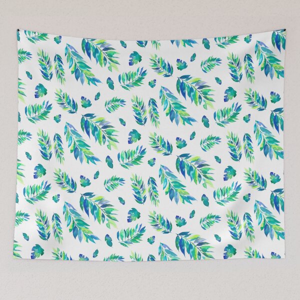 Item preview, Blue & Green Leaves Pattern designed and sold by CoconatStudio.